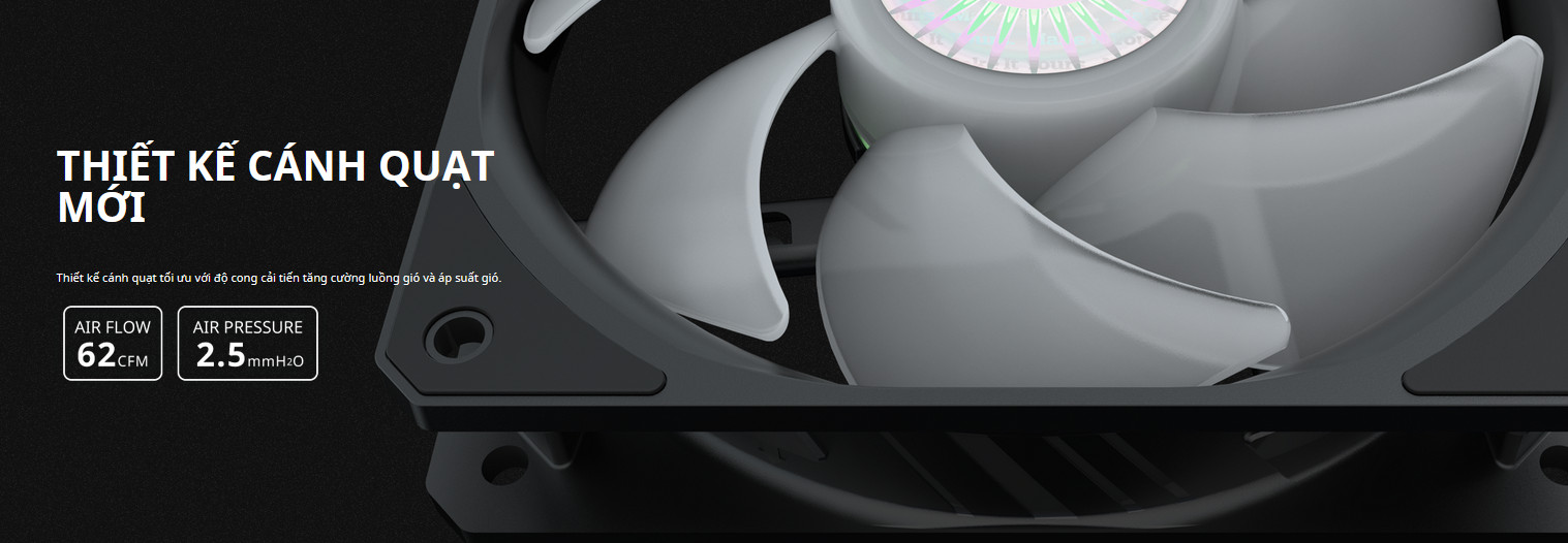 Fan Case CoolerMaster SickleFlow 120 ARGB với thiết kế cánh quạt mới